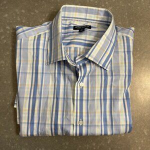 Peter Millar Crown Crafted Plaid Button-Up Shirt – Size XL – Casca Color